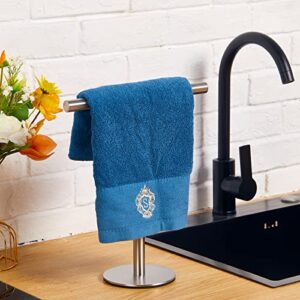 2 Pcs Towel Rack for Bathroom Hand Towel Holder Stand T-Shape Hand Towel Holder for Bathroom Stainless Steel Waterproof Bathroom Counter Organizer