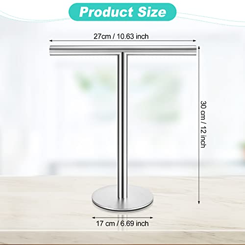 2 Pcs Towel Rack for Bathroom Hand Towel Holder Stand T-Shape Hand Towel Holder for Bathroom Stainless Steel Waterproof Bathroom Counter Organizer