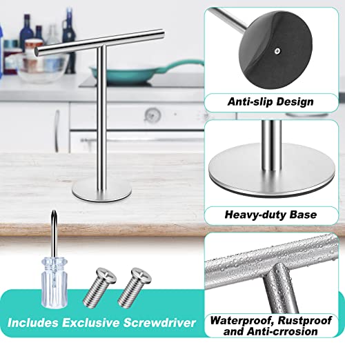 2 Pcs Towel Rack for Bathroom Hand Towel Holder Stand T-Shape Hand Towel Holder for Bathroom Stainless Steel Waterproof Bathroom Counter Organizer