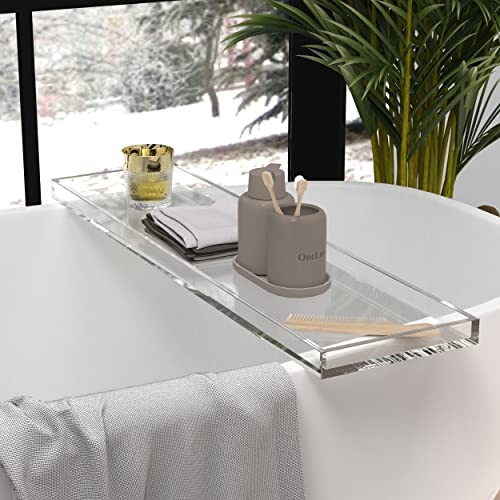 Durable Clear Acrylic Towel Tray,Lucite Bathtub Caddy-82cm or 32.3inch Long