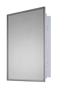 ketcham 160 - 14"w x 20"h deluxe series recessed mounted bright annealed stainless steel framed single door medicine cabinet