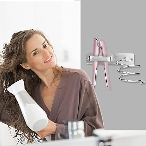 Hair Dryer Holder Wall Mounted Blow Dryer Holder Curling Iron Holder Bathroom Hair Tool Organizer Hair Care & Styling Tool Organizer for Hair Dryer, Flat Irons, Curling Wands