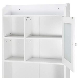 ZENY Over The Toilet Storage Organizer and Freestanding Cabinet with Adjustable Shelf & Storage Rack, Bathroom Space Saver Toilet Storage Cabinet, White