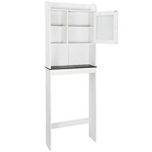 ZENY Over The Toilet Storage Organizer and Freestanding Cabinet with Adjustable Shelf & Storage Rack, Bathroom Space Saver Toilet Storage Cabinet, White