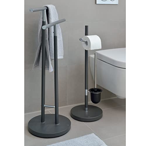 kela Free Standing Towel Rack Stand - Two Tier Organizer for Bath and Hand Towels - Study by Weight - Elegant by Design - Chrome and Black