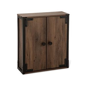 landia home wall mounted bathroom cabinet for storage, industrial themed with a steel frame and adjustable shelf