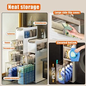 2/3/4 Drawer Home Organization Storage Container Tower, Slim Storage Cart, Small Bathroom Storage Cabinet for Small Spaces,Over The Slim Toilet Paper Storage Cabinet for Skinny Bathroom Storage