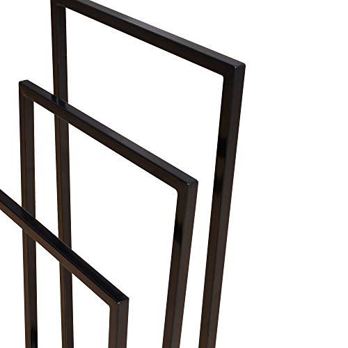 3 Tiers Metal Towel Rack Modern Freestanding Black Towel Holder for Bathroom Accessories Organizer(Black)