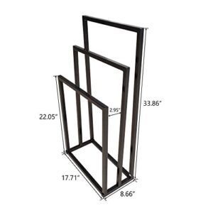 3 Tiers Metal Towel Rack Modern Freestanding Black Towel Holder for Bathroom Accessories Organizer(Black)