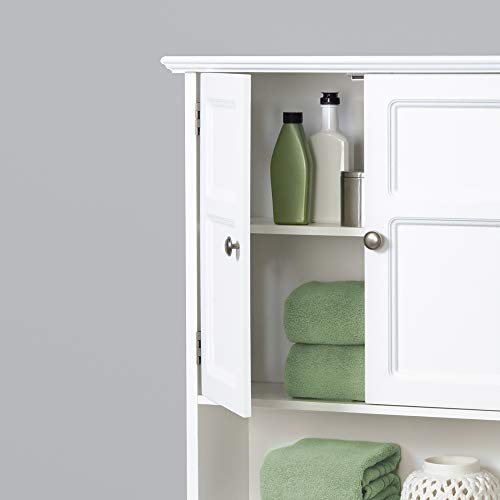 Zenna Home Collette Over the Toilet Bathroom Spacesaver, Bath-Storage Shelves, White