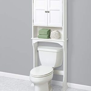 Zenna Home Collette Over the Toilet Bathroom Spacesaver, Bath-Storage Shelves, White