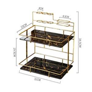 Countertop Rack Toilet Bathroom Toilet Rack Desktop Hand Washing Makeup Wash Table Storage Rack Box (Color : D, Size : Multi-Layer)