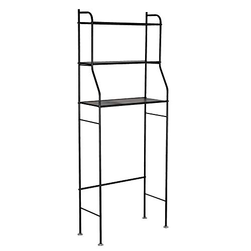 Kcelarec 4-Tier Metal Over The Toilet Bathroom Shelf Space Saver,Black (Black)