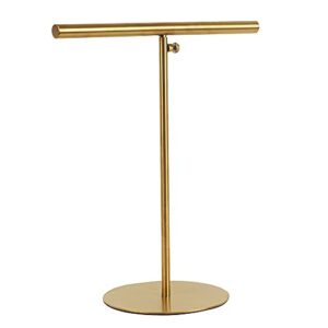 KURBAO Towel Rack T-Shape Hand Towel Stand for Bathroom, Kitchen or Vanity Towel Holder Stand, Towel Holder Standing SUS 304 Stainless Steel Height-Adjustable, Bath Hand Towel Bar Gold