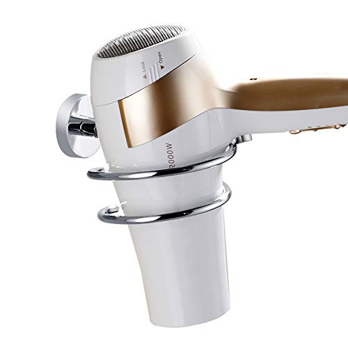 Hair Dryer Holder Wall Mount, Stainless Steel Blow Dryer Rack, Chrome Finished, Hidden Mounted, Copper Fastening