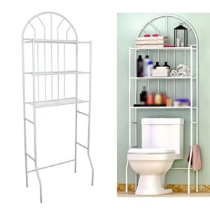 QUEMARQUE 3-Tier Over The Toilet Storage Rack Shelves Bathroom Frame Shelf Organizer Stand for Home Bathroom, White