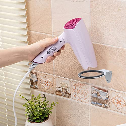 Lurrose Blow Dryer Holder Blow Dryer Holder Hair Dryer Wall hair dryer ring holder steel hair blower holder hair dryer wall mount Storage Ring: Hair Hair Dryer Holder Wall Mounted Hair Dryer Stand