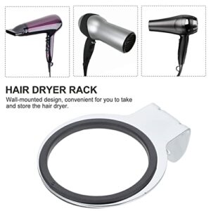 Lurrose Blow Dryer Holder Blow Dryer Holder Hair Dryer Wall hair dryer ring holder steel hair blower holder hair dryer wall mount Storage Ring: Hair Hair Dryer Holder Wall Mounted Hair Dryer Stand