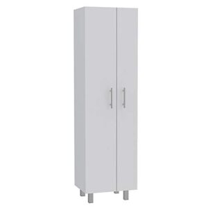 nala cleaning cabinet with 5 shelves and hanging rack in white