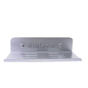 SinLoon 7.8 Inch Small Shelf in Flat Satin Aluminum Bathroom Shelf Wall Mount for Small Speaker Smartphone, Tablet, Toiletries (Silver)