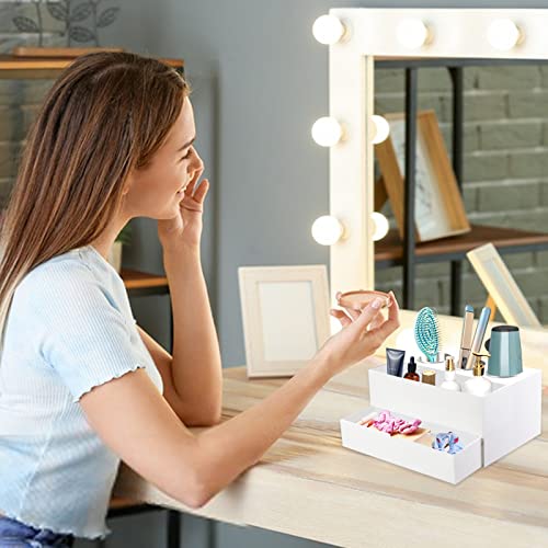 Hair Tool Organizer Acrylic Blow Dryer Holder,Hair Product Organizer, Hair Dryer Holder Bathroom Countertop Drawer Organizer Trays For Hair Styling Tools,Curling Iron,Blow Dryer,Straightener,White