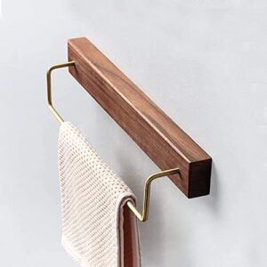 Towel Rack Black Walnut Wood Towel Rack, for Bedroom Wooden Towel Hold Wall Mounted Retro Towel Bar Towel Holder (Size : 60cm)