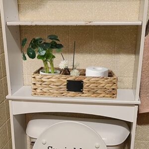 BSTNASI Toilet Tank Basket, Wicker Storage Basket with Handwritten Label, Toilet Paper Storage Basket, Bathroom Baskets for organizing, 2-Pack (Original)