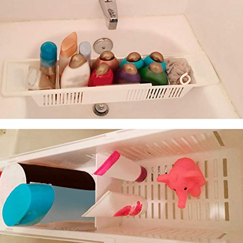 Nunafey Bathtub Caddy Tray, PP Multi-Functional Bathtub Rack, Anti-Rust Retractable for Shampoo Bathroom Bathtub