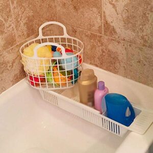 Nunafey Bathtub Caddy Tray, PP Multi-Functional Bathtub Rack, Anti-Rust Retractable for Shampoo Bathroom Bathtub