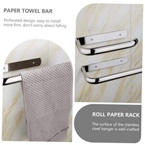 Angoily Tissue Hanger Wall Mounted Clothing Rack Heavy Duty Coat Hangers Wall Mounted Towel Holder Roll Kitchen Towel Ring Household Towel Shelf Kitchen Towel Racks Cabinet Paper Rack