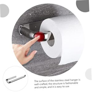 Angoily Tissue Hanger Wall Mounted Clothing Rack Heavy Duty Coat Hangers Wall Mounted Towel Holder Roll Kitchen Towel Ring Household Towel Shelf Kitchen Towel Racks Cabinet Paper Rack