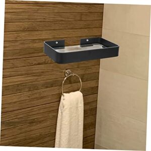 Abaodam 1 Set Shelf Metal Wall Shelf Glass Shelf Metal Organizer Shelf Farmhouse Wall Shelve Stick on Shower Shelves Adhesive Shower Wall Shelves Shampoo Storage Stand Bathroom Shelf Glass