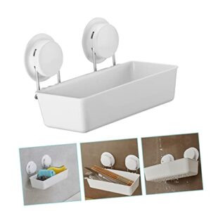 Cabilock Suction Cup Rack Clothes Rack Wall Mount Storage Wall Shelves Toilet Stand Suction Shower Organizer Wall Shower Basket Wall Mounted Shower Decorative Storage Stands Sink Abs