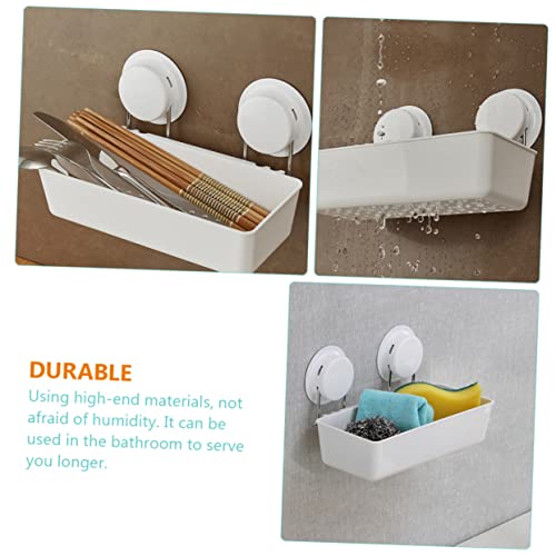 Cabilock Suction Cup Rack Clothes Rack Wall Mount Storage Wall Shelves Toilet Stand Suction Shower Organizer Wall Shower Basket Wall Mounted Shower Decorative Storage Stands Sink Abs