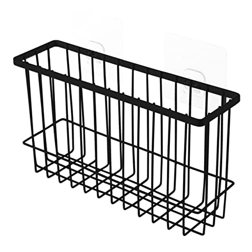 Zerodeko Organizer Box Mesh Storage Basket Bathroom Shelf Bathroom Organizer Storage Box Rack Black Adhesive Simple Adhesive Storage Basket