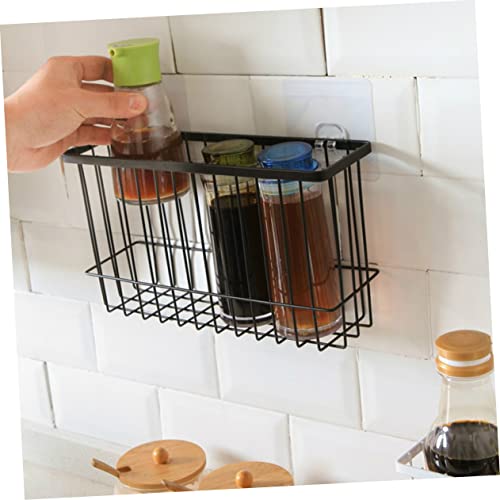 Zerodeko Organizer Box Mesh Storage Basket Bathroom Shelf Bathroom Organizer Storage Box Rack Black Adhesive Simple Adhesive Storage Basket