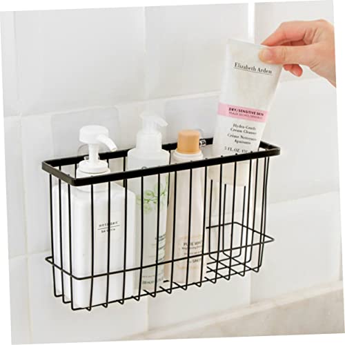 Zerodeko Organizer Box Mesh Storage Basket Bathroom Shelf Bathroom Organizer Storage Box Rack Black Adhesive Simple Adhesive Storage Basket