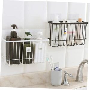 Zerodeko Organizer Box Mesh Storage Basket Bathroom Shelf Bathroom Organizer Storage Box Rack Black Adhesive Simple Adhesive Storage Basket