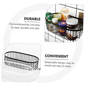 DOITOOL Bathroom Shelf Wall Mount Shelves Hanging Storage Shelves Sink Shelf Shower Organizer Kitchen Storage Basket Wall Mounted Bathroom Shelf Shampoo Holder Bathroom Holder Black Oval