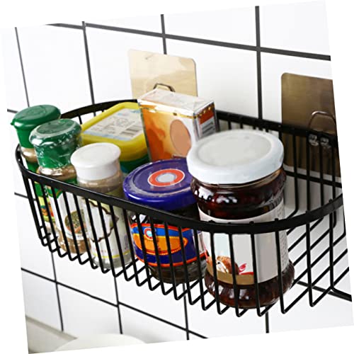 DOITOOL Bathroom Shelf Wall Mount Shelves Hanging Storage Shelves Sink Shelf Shower Organizer Kitchen Storage Basket Wall Mounted Bathroom Shelf Shampoo Holder Bathroom Holder Black Oval