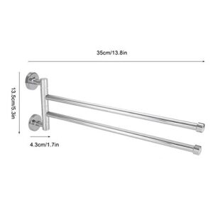 Towel Rack, Stainless Steel Towel Rail hroom Storage Shelf with 2 Towel Bar Wall Mounted Towel Holder for hroom Hotel Kitchen(2 Arms)