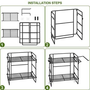 SHINOSKE Over The Toilet Storage, 2 Tier Bathroom Organizer Shelves Over Toilet and Wall Mounted Design, No Drilling Needed to Save Space, with Hook and Paper Holder（Black）