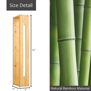 DRDINGRUI Bathroom Wall Towel Rack, Bamboo Bath Towel Holder for Towel Storage, Wall Mounted Rack