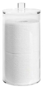 decorative things toilet paper holder stand roll storage acrylic holds 2 mega rolls- holds jumbo rolls - 6" x 6" x 9" tall