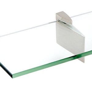 Spancraft Glass Raven Glass Shelf, Brushed Steel, 10 x 24