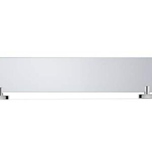 Croydex Chester Flexi-Fix Easy Fit Screw or Glue Glass Bathroom Shelf, 2.1in x 24.3in x 5.3in, Chrome