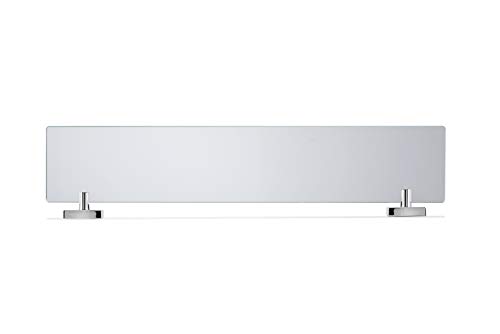 Croydex Chester Flexi-Fix Easy Fit Screw or Glue Glass Bathroom Shelf, 2.1in x 24.3in x 5.3in, Chrome