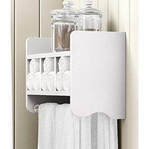 Alaterre Furniture Logan Bath Storage Shelf with Two Towel Rods, 25", White,AZABSS0050