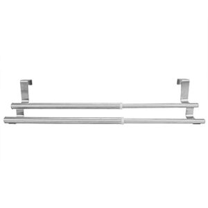 FTVOGUE Cabinet Bathroom Rack,Retractable Stainless Steel Bath Towel Bar Rack Shelf No Drilling(40cm Retractable Double Rod)