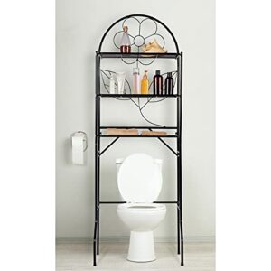 j&v textiles 3-shelf bathroom organizer over the toilet, bathroom spacesaver (black)*